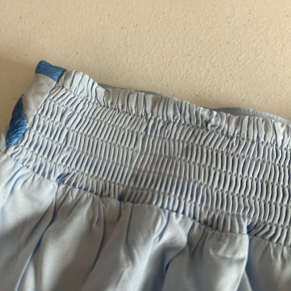 Women’s L NWT Emily McCarthy Sky Blue High Waist Scalloped Dressy Shorts - Picture 10 of 15